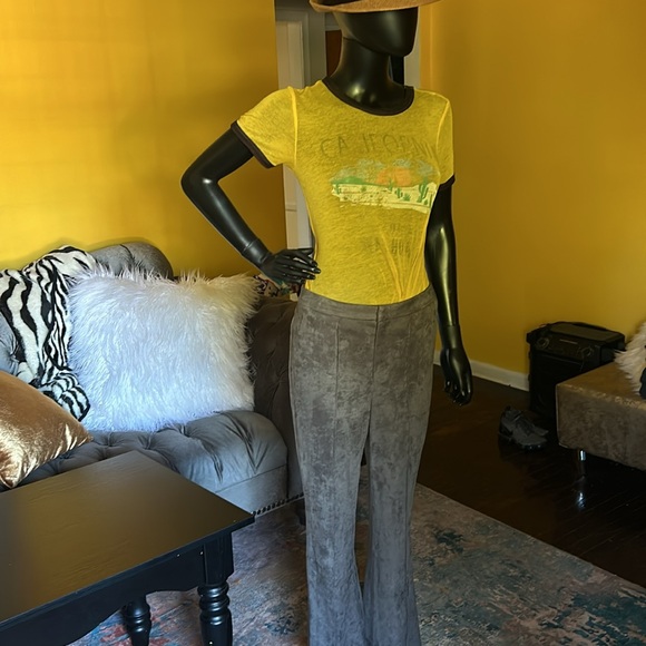 Jealous Tomato Gray Faux Suede Bell Bottoms - Picture 10 of 11